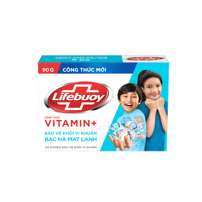 Xà bông cục Lifebuoy bạc hà mát lạnh hộp 90g