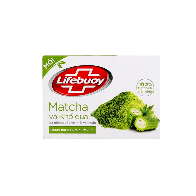 Xà bông cục Lifebuoy matcha và khổ qua hộp 90g